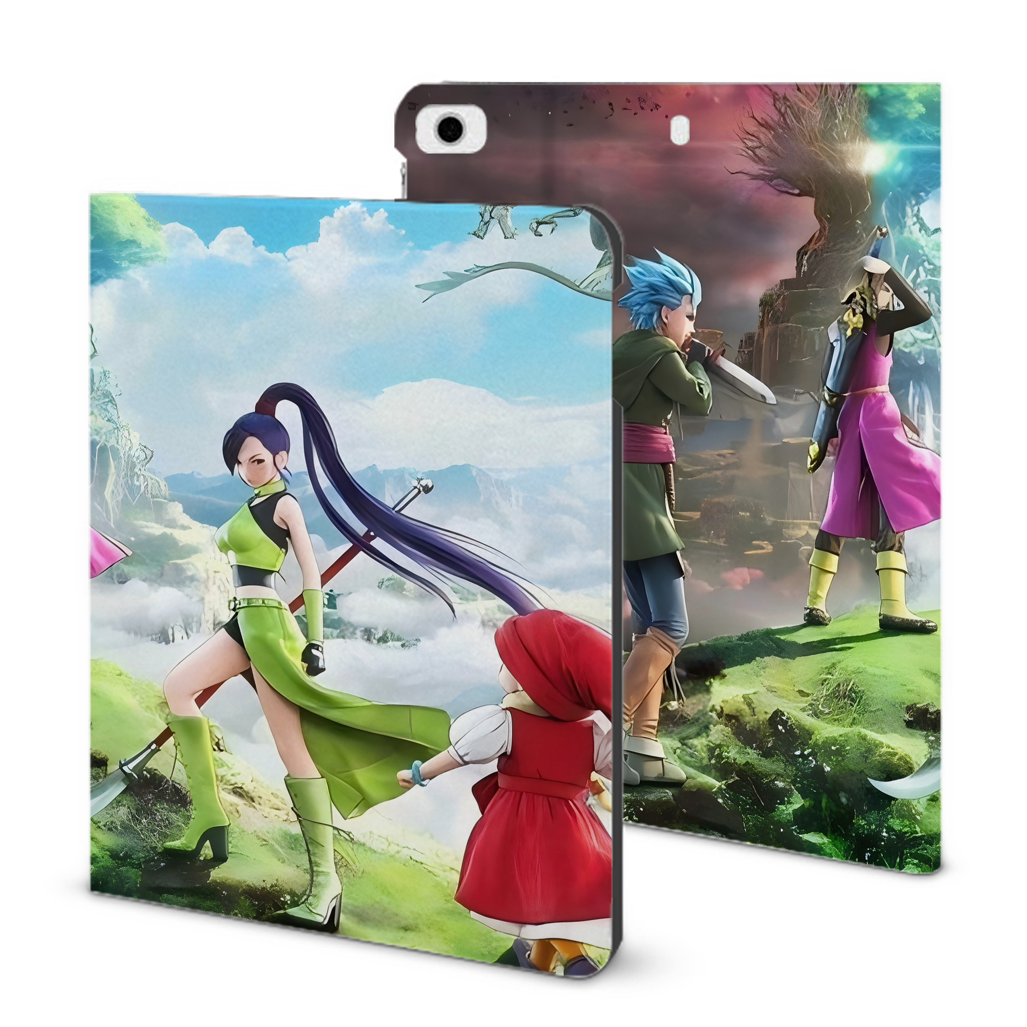 （画像用） ドラゴンクエスト Doragon Kuesuto Dragon Quest IPad ケース ブック型 PUレザー TPU 耐衝撃 軽量 薄型 ペン収納なし 全面保護 IPad 各モデル対応
